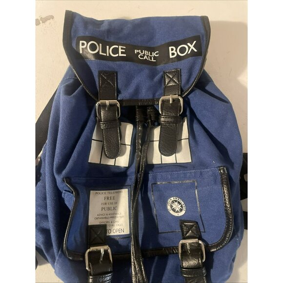 Doctor Who Backpack Tardis Call Box  Knapsack Blue Bag - Picture 2 of 6